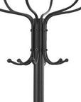 18" X 18" X 70" Black Metal Coat Rack