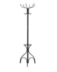 18" X 18" X 70" Black Metal Coat Rack
