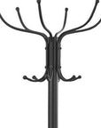 18" X 18" X 70" Black Metal Coat Rack