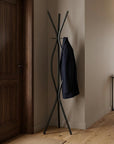 72" Black Metal Coat Rack