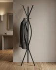 72" Black Metal Coat Rack
