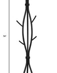 74" Black Metal Modern Tree Branch Coat Rack