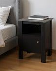 24" Black Wood Nightstand