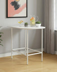 24" White Free Form Manufactured Wood Bar Table