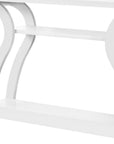 47" White Floor Shelf Console Table With Shelves