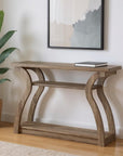 47" Taupe Floor Shelf Console Table With Storage
