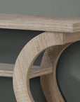 47" Taupe Floor Shelf Console Table With Storage