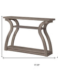 47" Taupe Floor Shelf Console Table With Storage