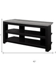 42" Black and Gray Open Shelving TV Stand