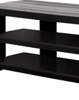 42" Black and Gray Open Shelving TV Stand