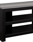 42" Black and Gray Open Shelving TV Stand