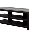 42" Black and Gray Open Shelving TV Stand