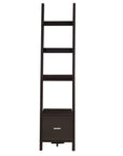 Brown Wood Four Tier Ladder Bookcase