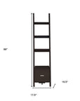 Brown Wood Four Tier Ladder Bookcase