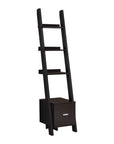 Brown Wood Four Tier Ladder Bookcase