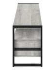 59" Black and Gray Cabinet Enclosed Storage TV Stand