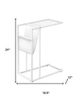 White Modern Metal And Glass Tv Table