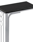 16" X 9" X 24.5" Blacksilver Mdf And Metal Accent Table