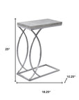 18.25" X 10.25" X 25" White Mdf Metal Accent Table