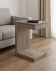 18.25" X 12" X 24" Dark Taupe Finish Hollow Core Accent Table