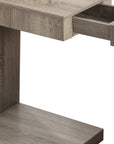 18.25" X 12" X 24" Dark Taupe Finish Hollow Core Accent Table