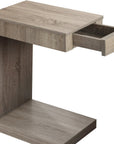 18.25" X 12" X 24" Dark Taupe Finish Hollow Core Accent Table