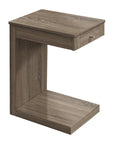 18.25" X 12" X 24" Dark Taupe Finish Hollow Core Accent Table