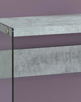 44" Gray And Clear Solid Console Table