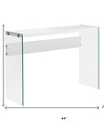 44" Gray And Clear Solid Console Table
