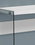 44" Gray And Clear Solid Console Table