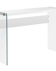 44" Gray And Clear Solid Console Table