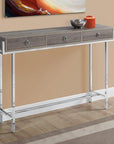 48" White and Silver Console Table And Drawers