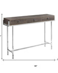 48" White and Silver Console Table And Drawers