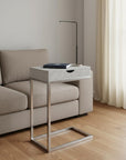 10.25" X 15.75" X 24.5" Cappuccino Finish And Gold Laminated Drawer Accent Table