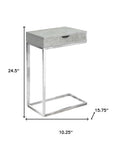 10.25" X 15.75" X 24.5" Cappuccino Finish And Gold Laminated Drawer Accent Table
