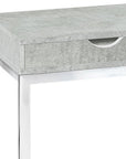 10.25" X 15.75" X 24.5" Cappuccino Finish And Gold Laminated Drawer Accent Table