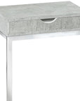 10.25" X 15.75" X 24.5" Cappuccino Finish And Gold Laminated Drawer Accent Table