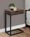 10.25" X 15.75" X 24.5" Cappuccino Finish And Gold Laminated Drawer Accent Table