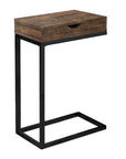10.25" X 15.75" X 24.5" Cappuccino Finish And Gold Laminated Drawer Accent Table