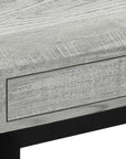 10.25" X 15.75" X 24.5" Cappuccino Finish And Gold Laminated Drawer Accent Table