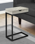 10.25" X 15.75" X 24.5" Cappuccino Finish And Gold Laminated Drawer Accent Table