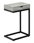 10.25" X 15.75" X 24.5" Cappuccino Finish And Gold Laminated Drawer Accent Table