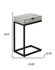 10.25" X 15.75" X 24.5" Cappuccino Finish And Gold Laminated Drawer Accent Table