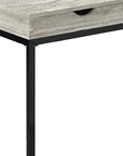 10.25" X 15.75" X 24.5" Cappuccino Finish And Gold Laminated Drawer Accent Table