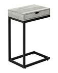 10.25" X 15.75" X 24.5" Cappuccino Finish And Gold Laminated Drawer Accent Table