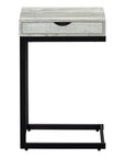10.25" X 15.75" X 24.5" Cappuccino Finish And Gold Laminated Drawer Accent Table
