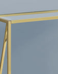 42" Clear And Gold Glass Frame Console Table