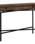 43" Brown And Black Cross Leg Console Table