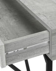43" Brown And Black Cross Leg Console Table