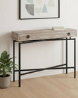 43" Brown And Black Cross Leg Console Table